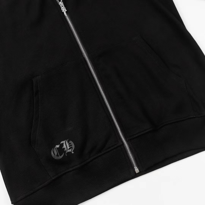 Ch*0me He**ts horseshoe floral zip up hoodie fw00150