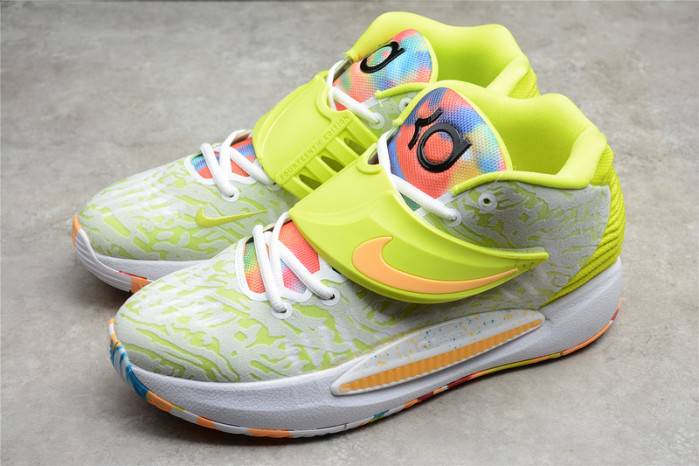 nike kd 14 white lime green - cz0170-101