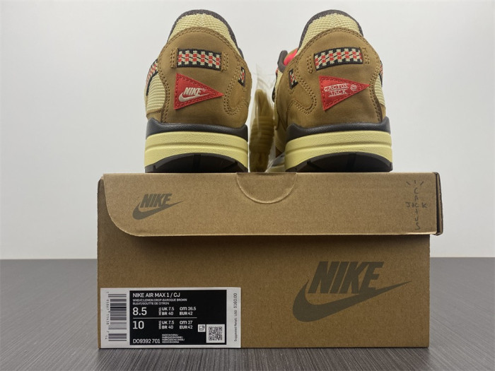 travis scott x nike air max 1 "cactus jack" do9392-701