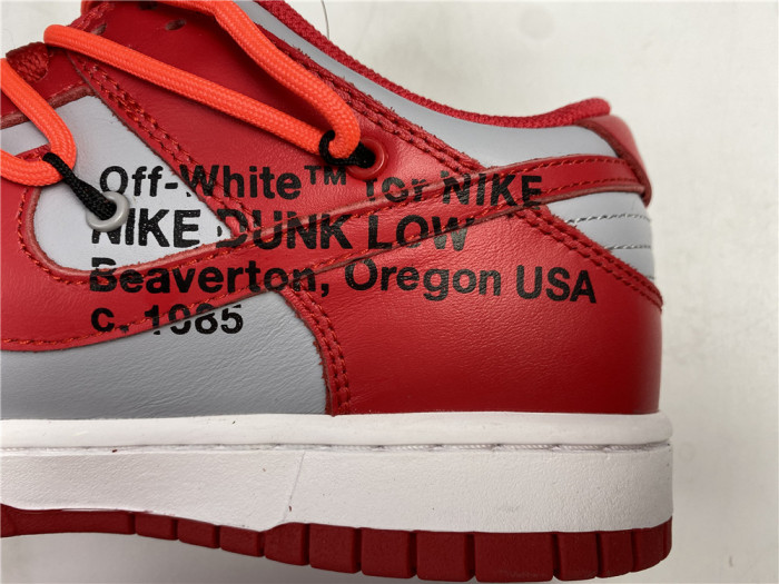 nike dunk low off-white university red - ct0856-600