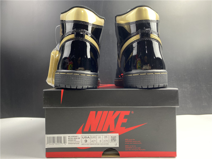 jordan 1 retro high black metallic gold (2020) 555088-032