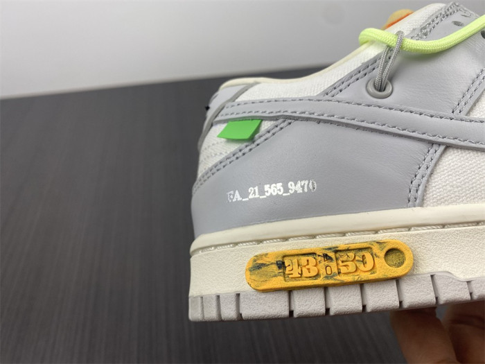 nike dunk low off-white lot 43 dm1602-128