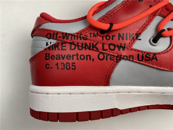 nike dunk low off-white university red - ct0856-600