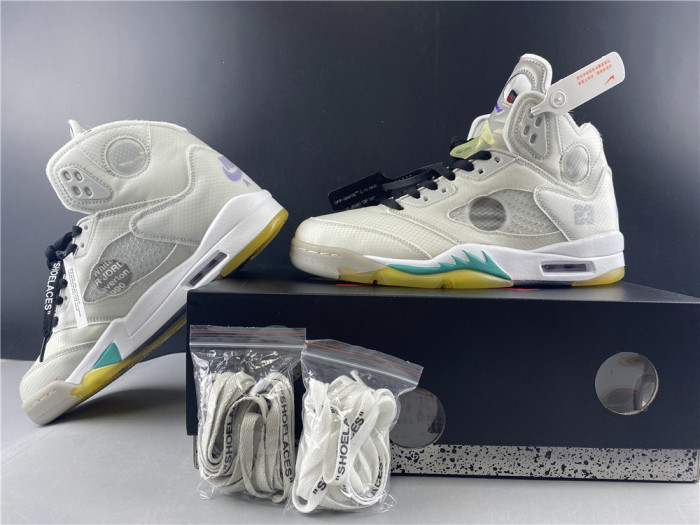 off white air jordan 5 sp grey green - ct8480-105