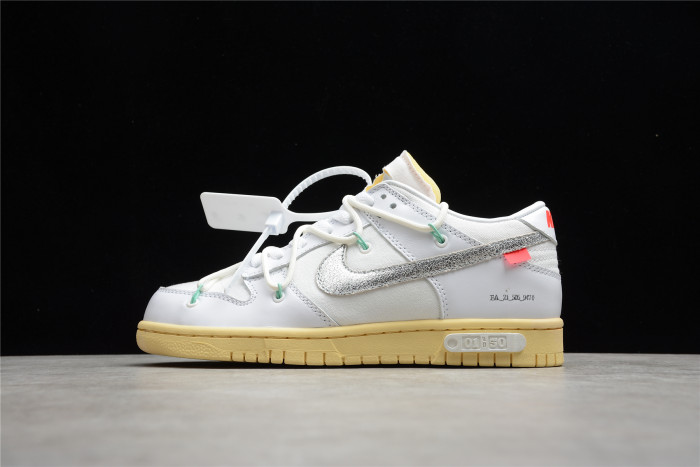 off white nike dunk low the 50 white dm1602-127