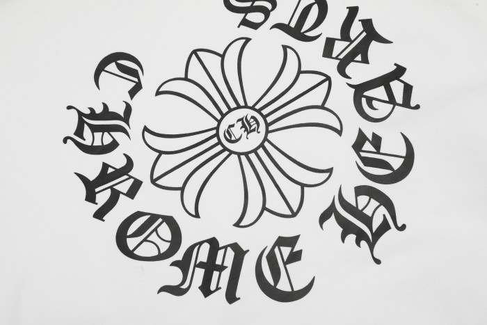 Ch*0me He**ts horseshoe floral zip up hoodie ke811