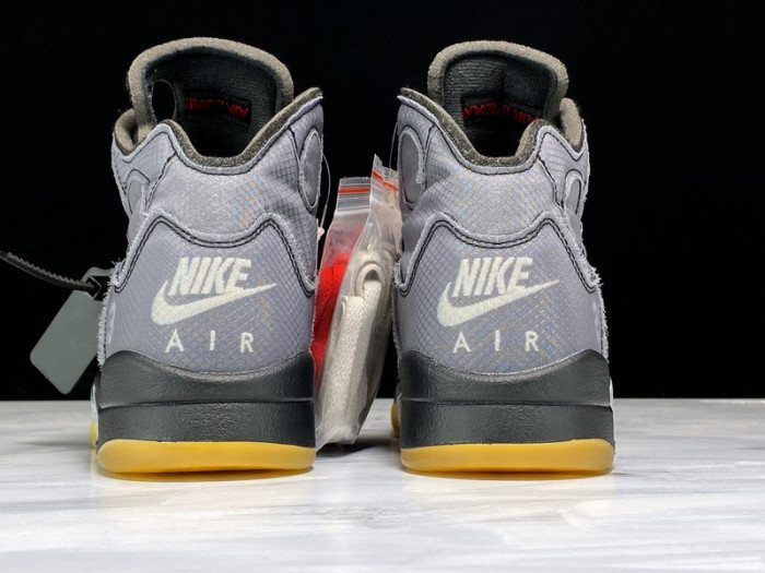 off white air jordan 5 sp black muslin fire red - ct8480-001