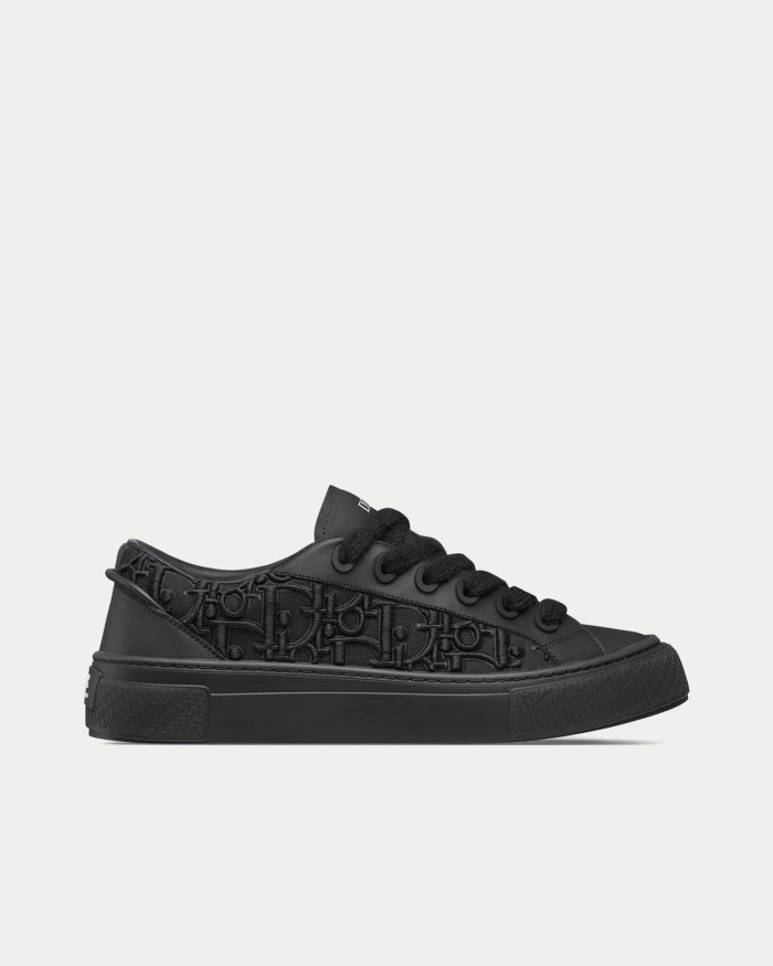 D*or b33 sneaker black smooth calfskin oblique raised embroidery