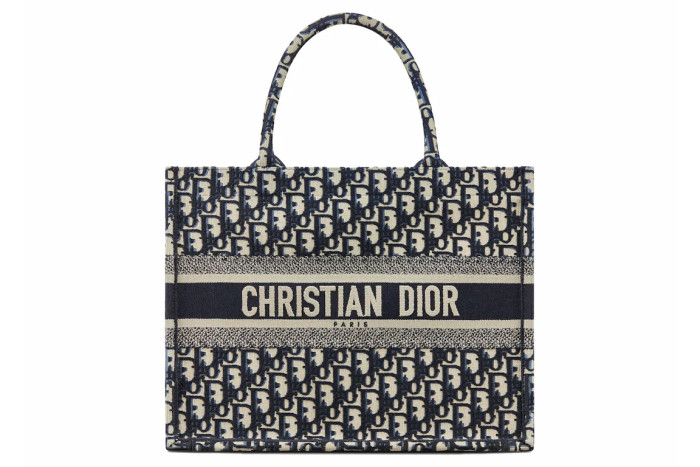 D*or medium book tote blue