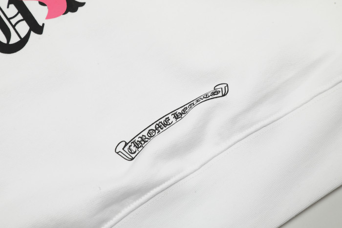 Ch*0me He**ts horseshoe floral zip up hoodie ke816