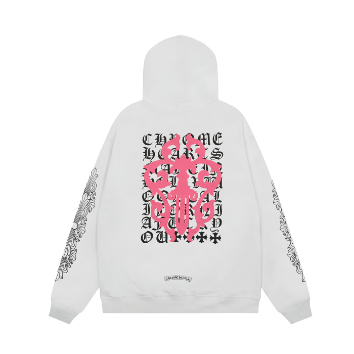 Ch*0me He**ts horseshoe floral zip up hoodie ke816