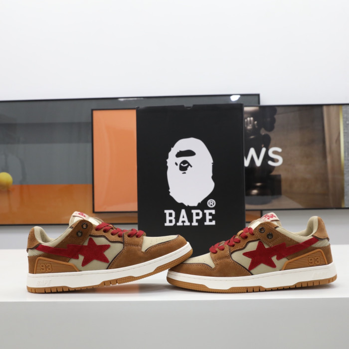 a bathing ape sk8 sta wheat red ba11032